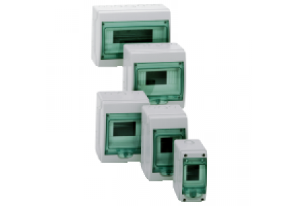 Kaedra 13975 - coffret mini Kaedra en saillie - IP 65 - 1 x 3 modules - porte transparente , Schneider Electric