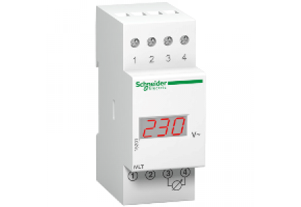 Acti 9 15201 - PowerLogic - voltmètre numérique - modulaire - 0 à 600 V , Schneider Electric