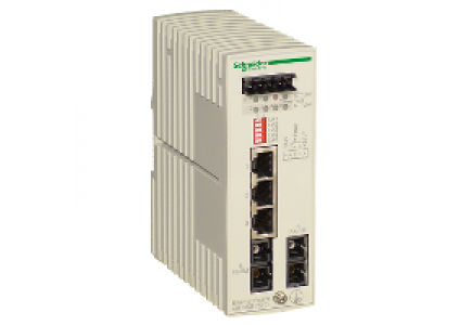 ConneXium 499NSS25102 - switch Ethernet non managé - 3 ports cuivre + 2 ports fibre monomode , Schneider Electric
