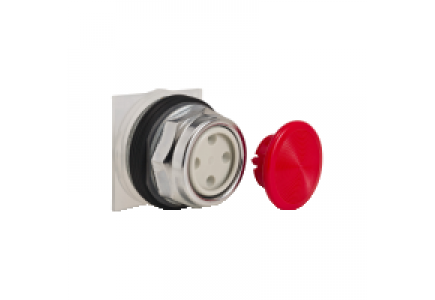 Harmony 9001K 9001KR4R - Harmony 9001K - BP coup de poing non lum.- clips.- rouge - Ø30 - rond - moment. , Schneider Electric