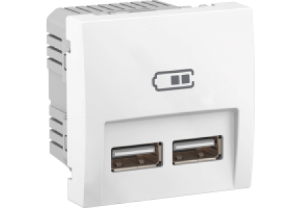Altira ALB44378 - Altira - Prise chargeur double USB - 2.1A - blanc polaire , Schneider Electric