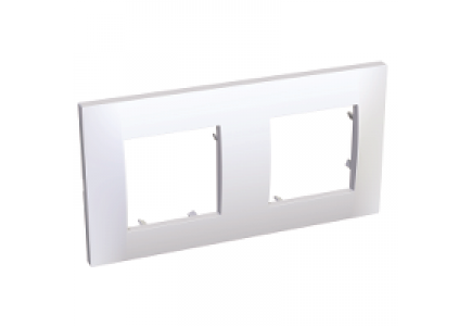 Altira ALB44652 - Altira - plaque de finition - 2 postes horizontal - entraxe 71mm - blanc polaire , Schneider Electric