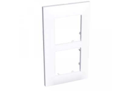 Altira ALB44655 - Altira - plaque de finition - 2 postes vertical - entraxe 71mm - blanc polaire , Schneider Electric
