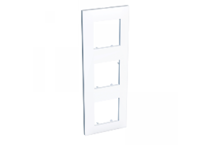 Altira ALB44659 - Altira - plaque de finition - 3 postes vertical - entraxe 71mm - blanc polaire , Schneider Electric