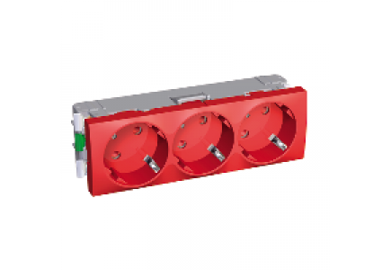 Altira ALB45264 - Altira - prise de courant triple - standard Allemand - 2P+T 45° rouge , Schneider Electric