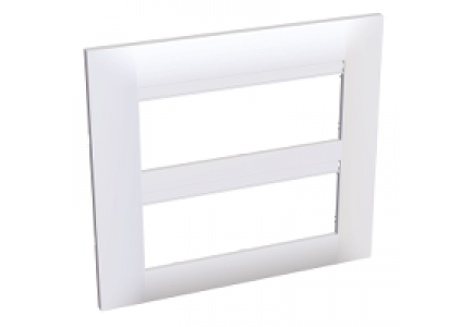 Altira ALB45658 - Altira - plaque blanc 9010 - 2 x 3 postes - entraxe horiz. 45mm - vert 57mm , Schneider Electric