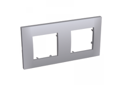 Altira ALB45732 - Altira - plaque de finition - 2 postes horizontal - entraxe 71mm - schiste , Schneider Electric