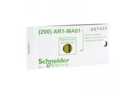 Embouts de câble AR1MA010 - AR1 - repère encliquetable - jaune - caractère 0 , Schneider Electric