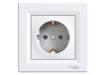 EPH2900121 - Asfora - single socket outlet with side earth - 16A white , Schneider Electric