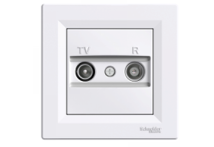 EPH3300121 - Asfora - TV/R ending outlet - 1dB white , Schneider Electric