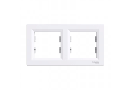 EPH5800221 - Asfora - horizontal 2-gang frame - white , Schneider Electric