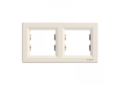 EPH5800223 - Asfora - horizontal 2-gang frame - cream , Schneider Electric