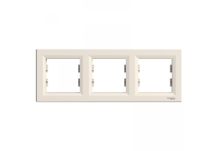 EPH5800323 - Asfora - horizontal 3-gang frame - cream , Schneider Electric