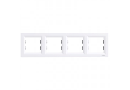 EPH5800421 - Asfora - horizontal 4-gang frame - white , Schneider Electric