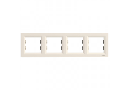 EPH5800423 - Asfora - horizontal 4-gang frame - cream , Schneider Electric