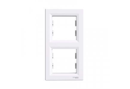 EPH5810221 - Asfora - vertical 2-gang frame - white , Schneider Electric