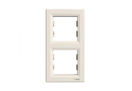 EPH5810223 - Asfora - vertical 2-gang frame - cream , Schneider Electric