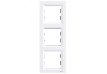 EPH5810321 - Asfora - vertical 3-gang frame - white , Schneider Electric