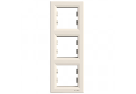 EPH5810323 - Asfora - vertical 3-gang frame - cream , Schneider Electric