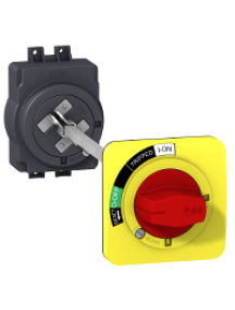 EZC100 EZAROTERY - Rotary handle - for EZC100 - red handle yellow front plate - extended mounting , Schneider Electric