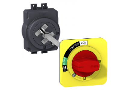 EZC100 EZAROTERY - Rotary handle - for EZC100 - red handle yellow front plate - extended mounting , Schneider Electric
