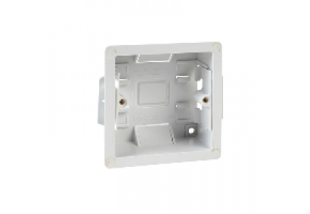 Exclusif GDL1 - Exclusive Square edge white moulded - ceiling dry lining box - 1 gang - white , Schneider Electric