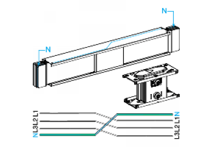 Canalis KTC2000TN410 - KT 4X2000CU TRANSPO DE NEUTRE , Schneider Electric