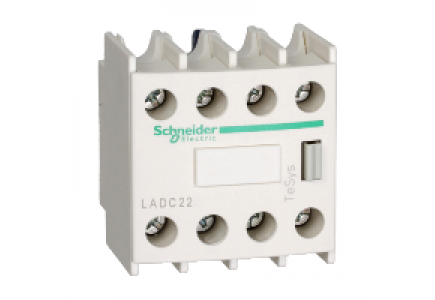 Relais de contrôle TeSys D LADC22 - TeSys D - bloc de contacts auxiliaires - 2F+2O - bornes à vis-étriers , Schneider Electric