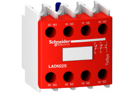 TeSys D LADN22S - TeSys D - bloc de contact auxiliares sécurité rouge - 2NO + 2NC , Schneider Electric