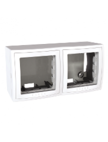 Unica MGU22.304.18 - Unica Basic/Colors - surface mounting box w. cover frame - 4 m - 5 holes - white , Schneider Electric