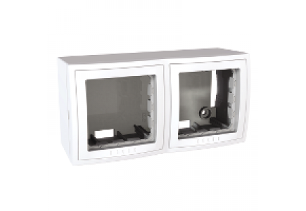 Unica MGU22.304.18 - Unica Basic/Colors - surface mounting box w. cover frame - 4 m - 5 holes - white , Schneider Electric