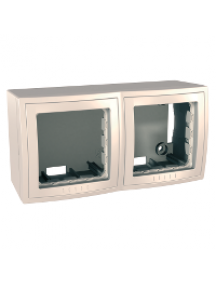 Unica MGU22.304.25 - Unica Basic/Colors - surface mounting box w. cover frame - 4 m - 5 holes - ivory , Schneider Electric