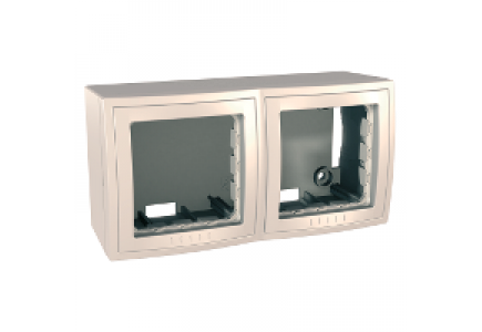 Unica MGU22.304.25 - Unica Basic/Colors - surface mounting box w. cover frame - 4 m - 5 holes - ivory , Schneider Electric