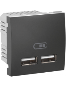 Unica MGU3.418.12 - Unica - double chargeur USB 2.1 A - graphite , Schneider Electric