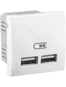 Unica MGU3.418.18 - Unica - double chargeur USB 2.1 A - blanc , Schneider Electric