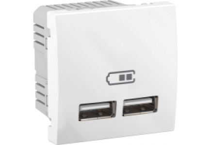 Unica MGU3.418.18 - Unica - double chargeur USB 2.1 A - blanc , Schneider Electric