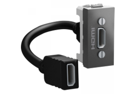 MGU3.430.12 - Unica - prise HDMI - préconnectorisée - 1 module - graphite , Schneider Electric