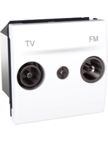 Unica MGU3.453.18 - Unica - prise TV/FM - fin de ligne - 2 modules - blanc , Schneider Electric