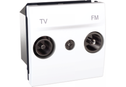Unica MGU3.453.18 - Unica - prise TV/FM - fin de ligne - 2 modules - blanc , Schneider Electric