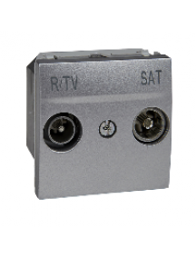 Unica MGU3.454.30 - Unica Top/Class - R-TV/SAT socket - individual socket - alu. , Schneider Electric