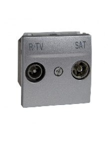 Unica MGU3.455.30 - Unica Top/Class - R-TV/SAT socket - terminal socket - alu. , Schneider Electric