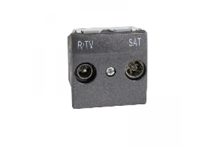 Unica MGU3.456.12 - Unica Top/Class - R-TV/SAT socket - intermediate socket - graph. , Schneider Electric