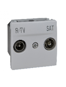Unica MGU3.456.18 - Unica - R-TV/SAT socket - intermediate socket - white , Schneider Electric