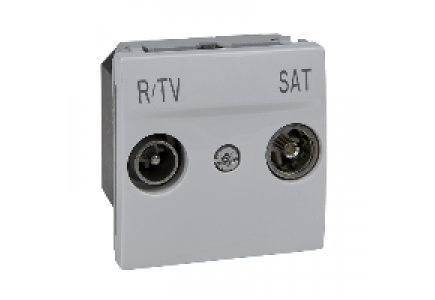 Unica MGU3.456.18 - Unica - R-TV/SAT socket - intermediate socket - white , Schneider Electric