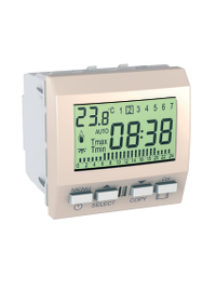 Unica MGU3.505.25 - Unica - weekly-programmable thermostat - 230 VAC - 2 m - ivory , Schneider Electric