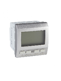 Unica MGU3.505.30 - Unica - thermostat programmable hebdomadaire - 2 modules - aluminium , Schneider Electric