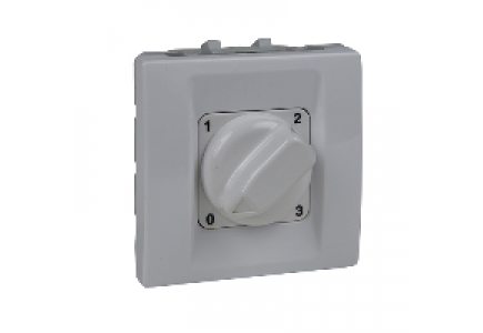Unica MGU3.579.18 - Unica - rotary selector switch - 4 pos. - 32 A 250 VAC - 2 m - white , Schneider Electric