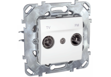 Unica MGU50.451.18Z - Unica - TV/FM socket (zamak) - individual socket - white , Schneider Electric