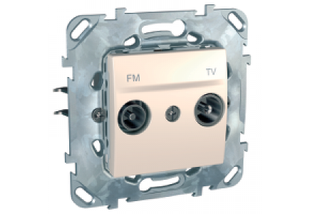 Unica MGU50.451.25Z - Unica - TV/FM socket (zamak) - individual socket - ivory , Schneider Electric