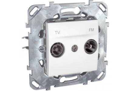 Unica MGU50.452.18Z - Unica - TV/FM socket (zamak) - terminal socket - white , Schneider Electric